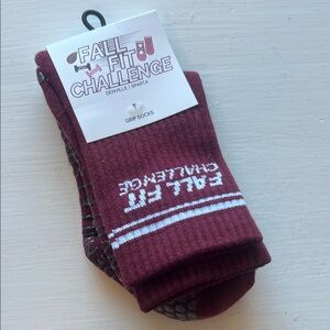 Fall Fit Challenge Maroon Athletic Grip Socks